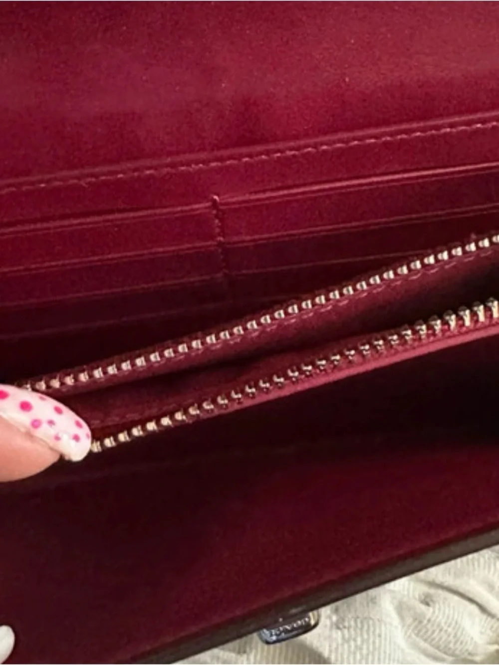 Coach Red Leather Flap Signature Canvas Wristlet
